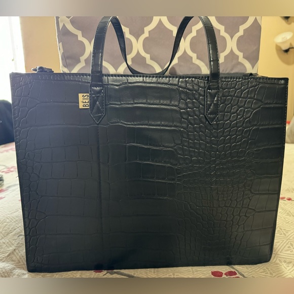 EUC* BEIS Work Tote - Black Croc - Picture 10 of 15